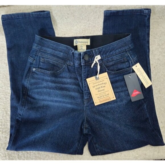 NEW Democracy High Rise Skinny Dark Wash Jeans Size 8 Petite - Picture 1 of 8